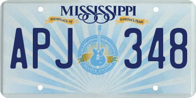 MS license plate APJ348