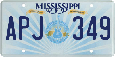 MS license plate APJ349