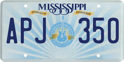 MS license plate APJ350