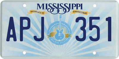 MS license plate APJ351