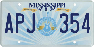 MS license plate APJ354