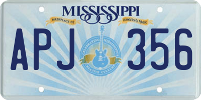 MS license plate APJ356