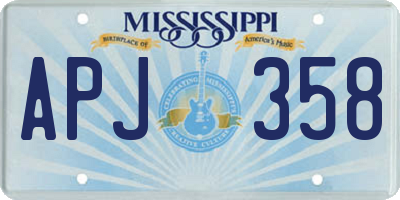 MS license plate APJ358