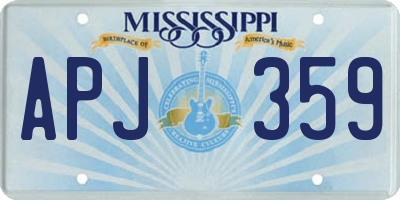 MS license plate APJ359