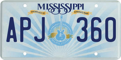 MS license plate APJ360