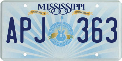 MS license plate APJ363