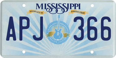 MS license plate APJ366