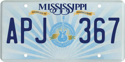 MS license plate APJ367