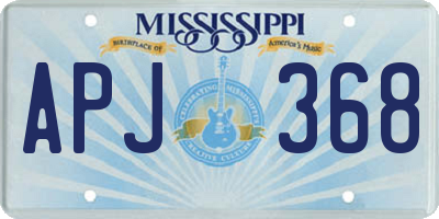 MS license plate APJ368
