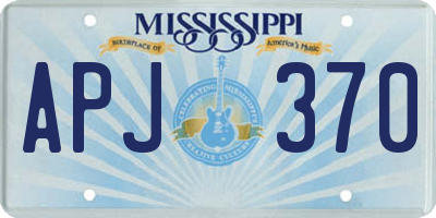 MS license plate APJ370