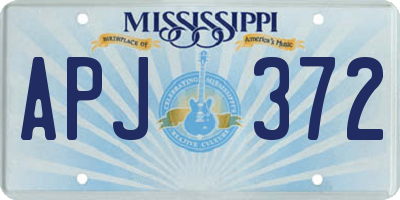 MS license plate APJ372