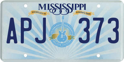 MS license plate APJ373