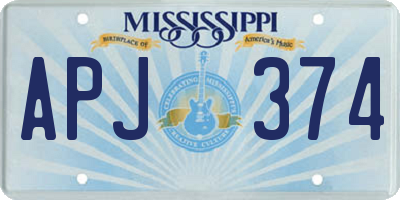 MS license plate APJ374