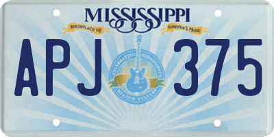 MS license plate APJ375