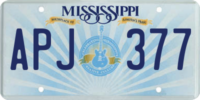 MS license plate APJ377