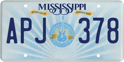 MS license plate APJ378