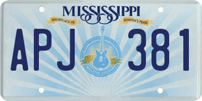 MS license plate APJ381