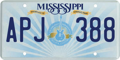 MS license plate APJ388