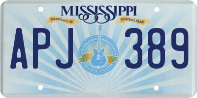 MS license plate APJ389