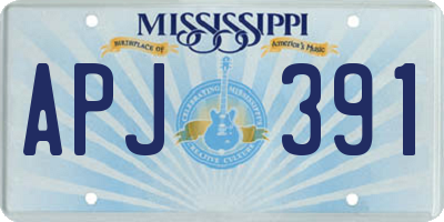 MS license plate APJ391