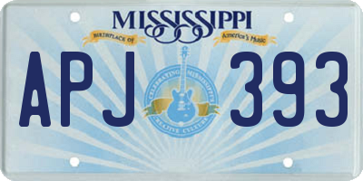 MS license plate APJ393
