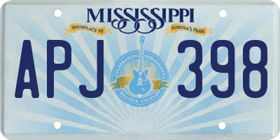 MS license plate APJ398