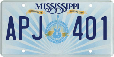 MS license plate APJ401