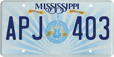 MS license plate APJ403