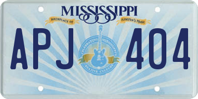 MS license plate APJ404