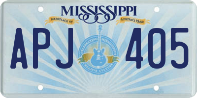 MS license plate APJ405