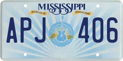 MS license plate APJ406