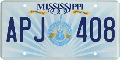 MS license plate APJ408