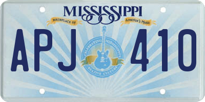 MS license plate APJ410