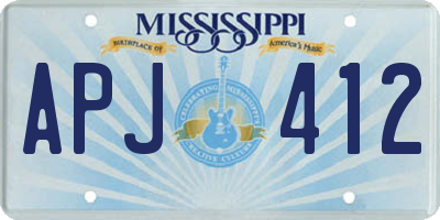 MS license plate APJ412
