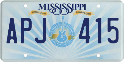 MS license plate APJ415