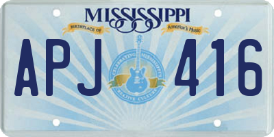 MS license plate APJ416