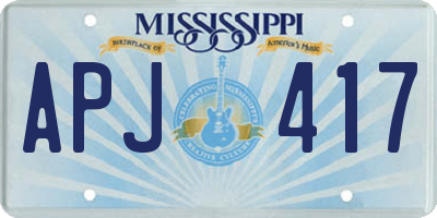 MS license plate APJ417