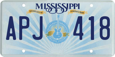 MS license plate APJ418