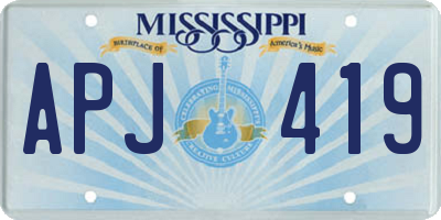 MS license plate APJ419