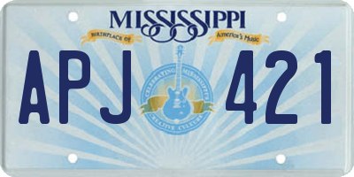 MS license plate APJ421
