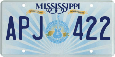 MS license plate APJ422