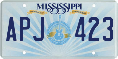MS license plate APJ423