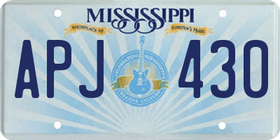 MS license plate APJ430