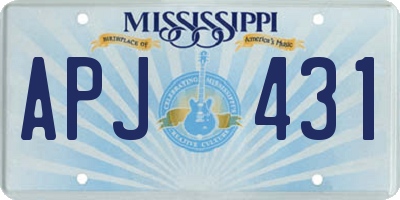 MS license plate APJ431