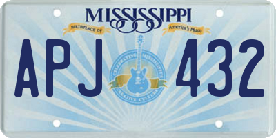 MS license plate APJ432