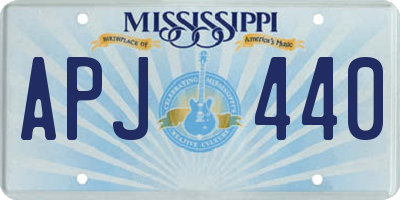 MS license plate APJ440