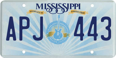 MS license plate APJ443