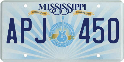 MS license plate APJ450