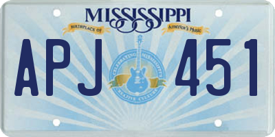 MS license plate APJ451