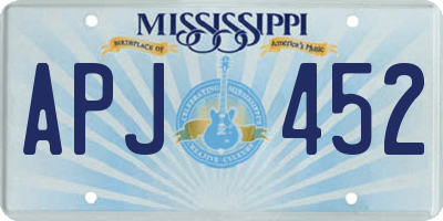 MS license plate APJ452